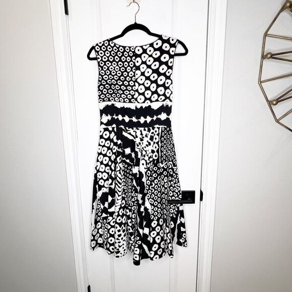 Lafayette 148 Black and White Print Dress Size 2 - Picture 3 of 9